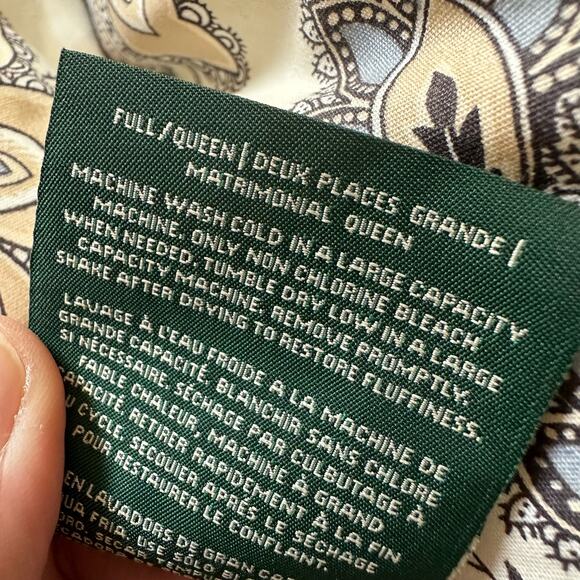 Ralph Lauren Colonial Jacobean Floral Beige Gray Comforter Skirt Set Queen - Picture 6 of 10